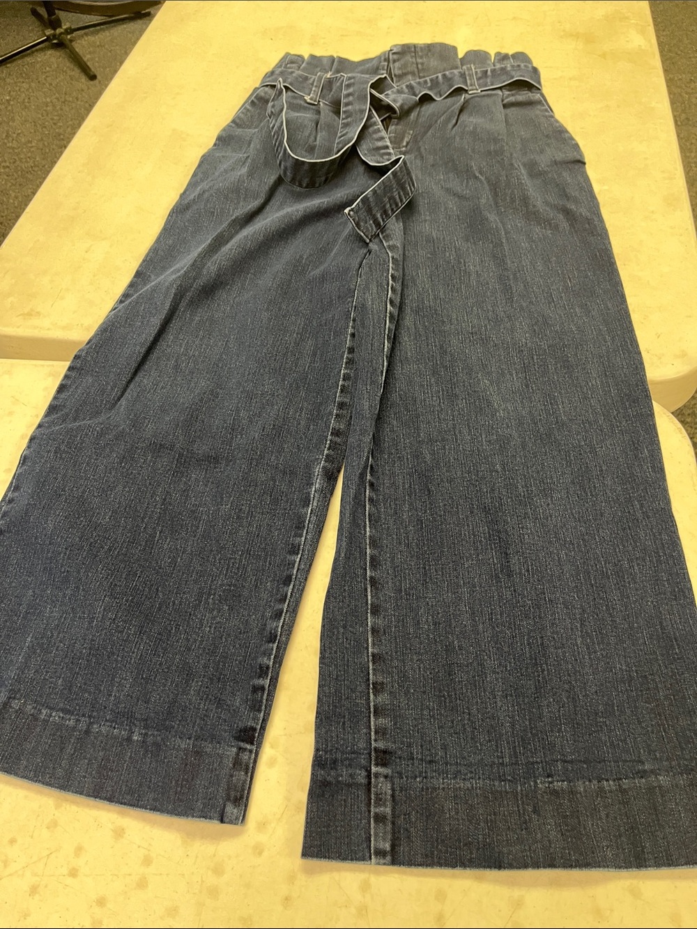 a new day Indigo Paperbag-Waist Wide-Leg Jeans with Belt